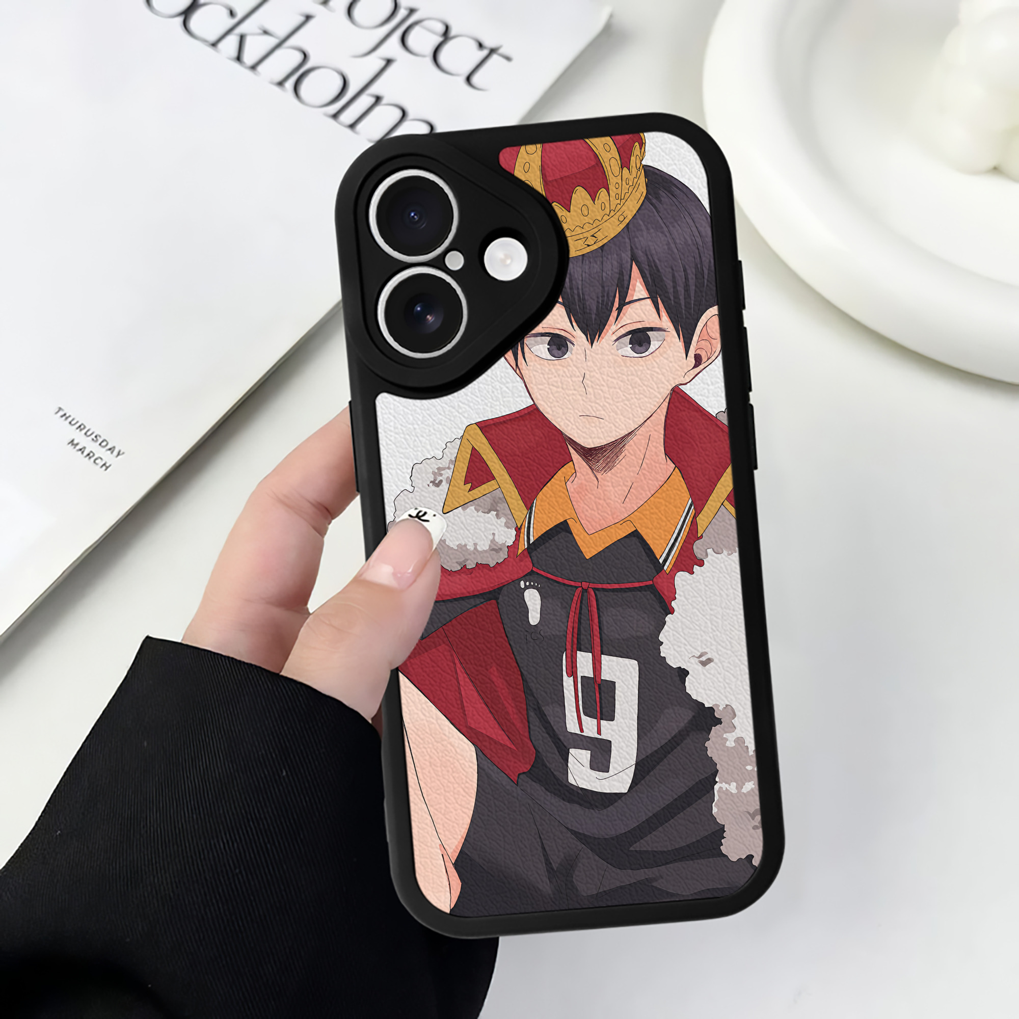 （画像用） ハイキュー!! Haikyu!! 【iPhone 16シリーズ対応】シリコンスマホケース（レザー調） 材質：シリコン
